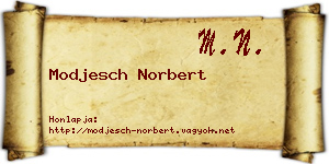 Modjesch Norbert névjegykártya